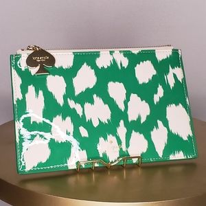 NWOT kate spade Green Vinyl Pouch